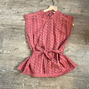 Rebecca Taylor Eyelet tank in Rose